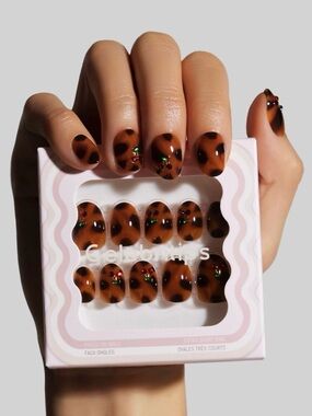 Celebrities tortoise cherry 🍒 press on nails extra short oval
